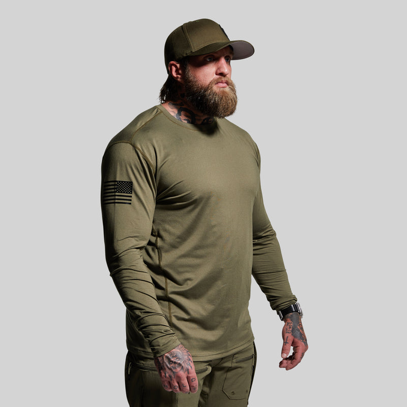 Long Sleeve Range Shirt (OD Green-Flag)