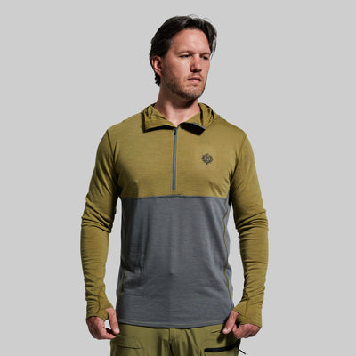 Men's Ridgeline Half Zip Hoodie (Deep Moss)