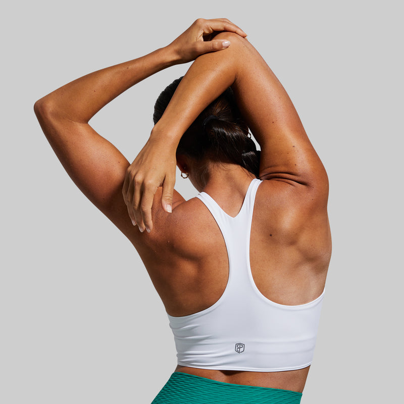 Synergy Cropped Sports Bra (White)