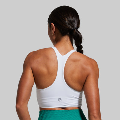 Synergy Cropped Sports Bra (White)