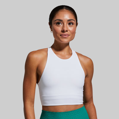 Synergy Cropped Sports Bra (White)